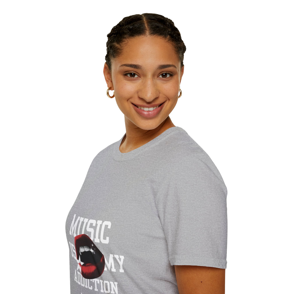 Music Is My Addiction T-Shirt | Lip Graphic Rock Tee