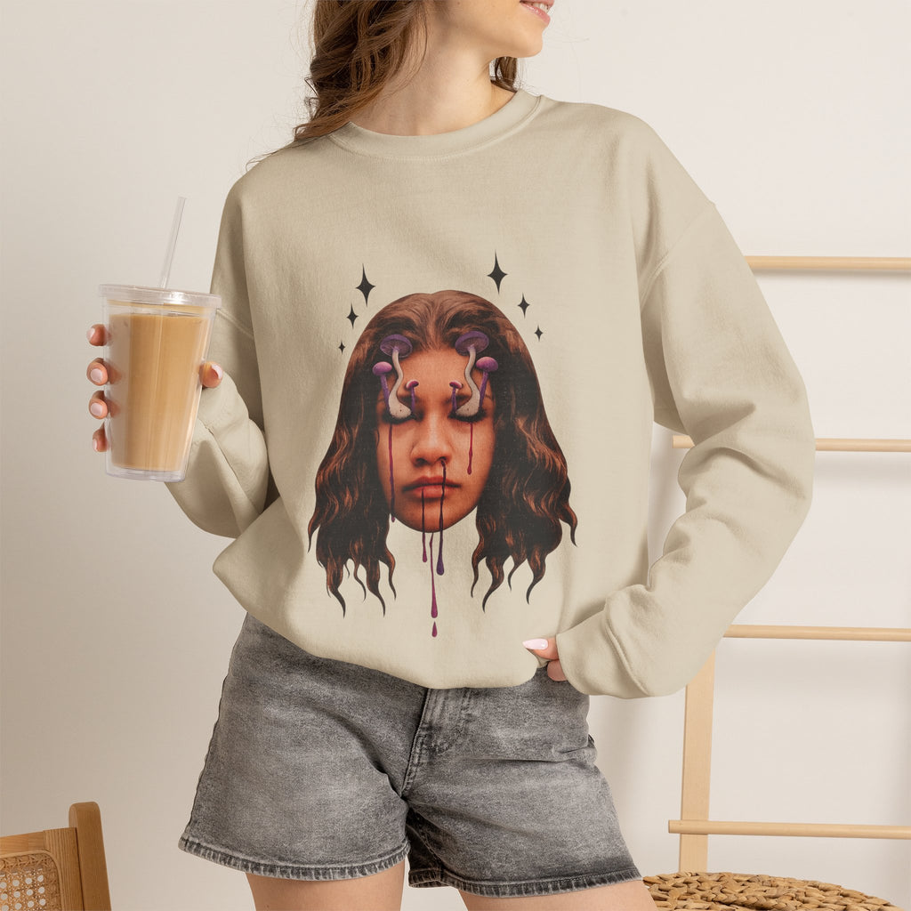 Mushroom Awakeness sweatshirt | Portrait Art, Mystic Tears