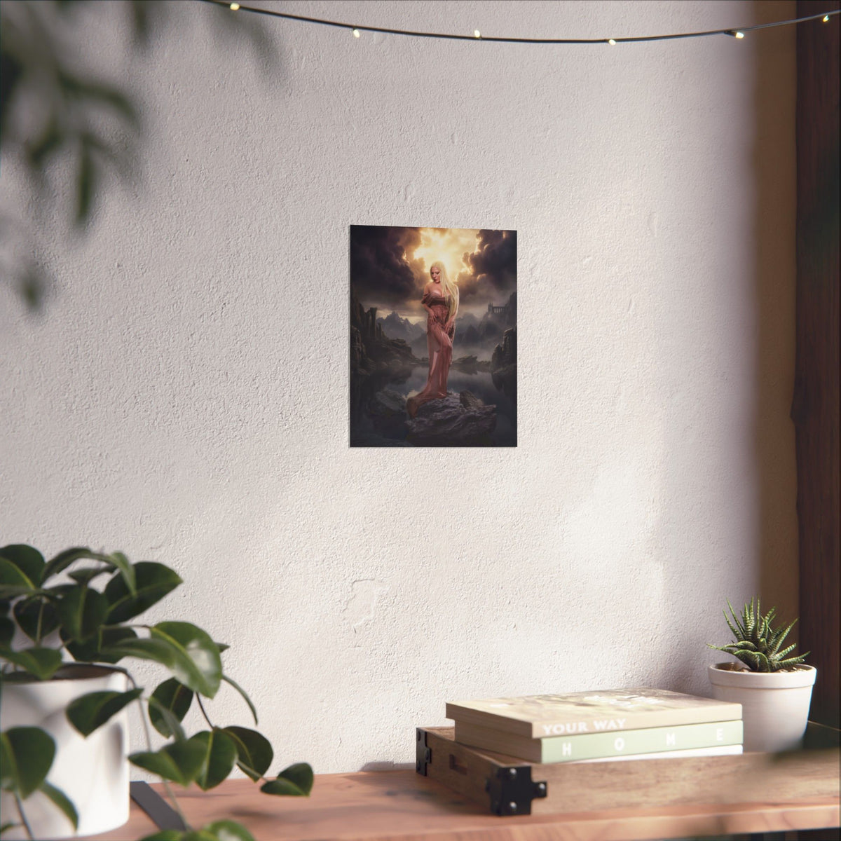 Renaissance Photoshoot Vertical Poster | Fantasy Woman, Dramatic Sky