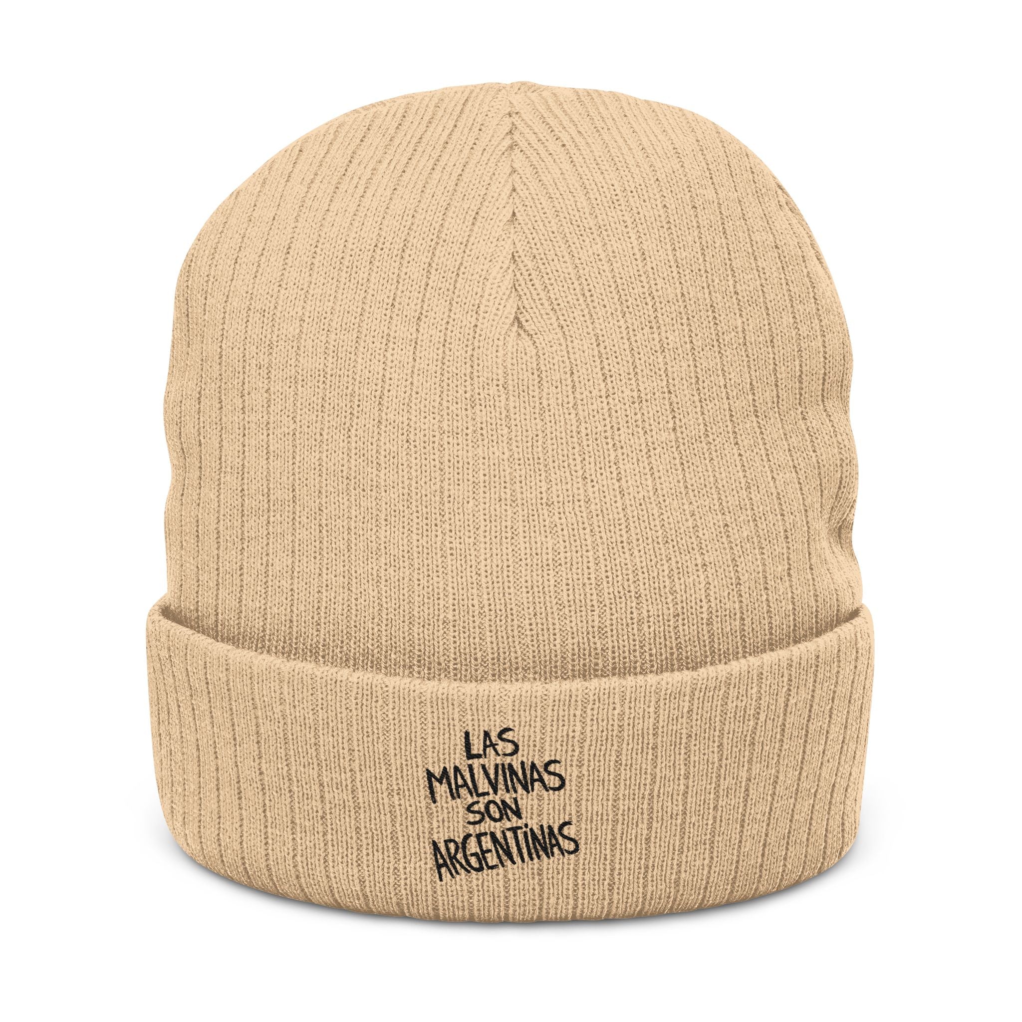 Las Malvinas Son Argentinas Beanie | Embroidered Ribbed Knit