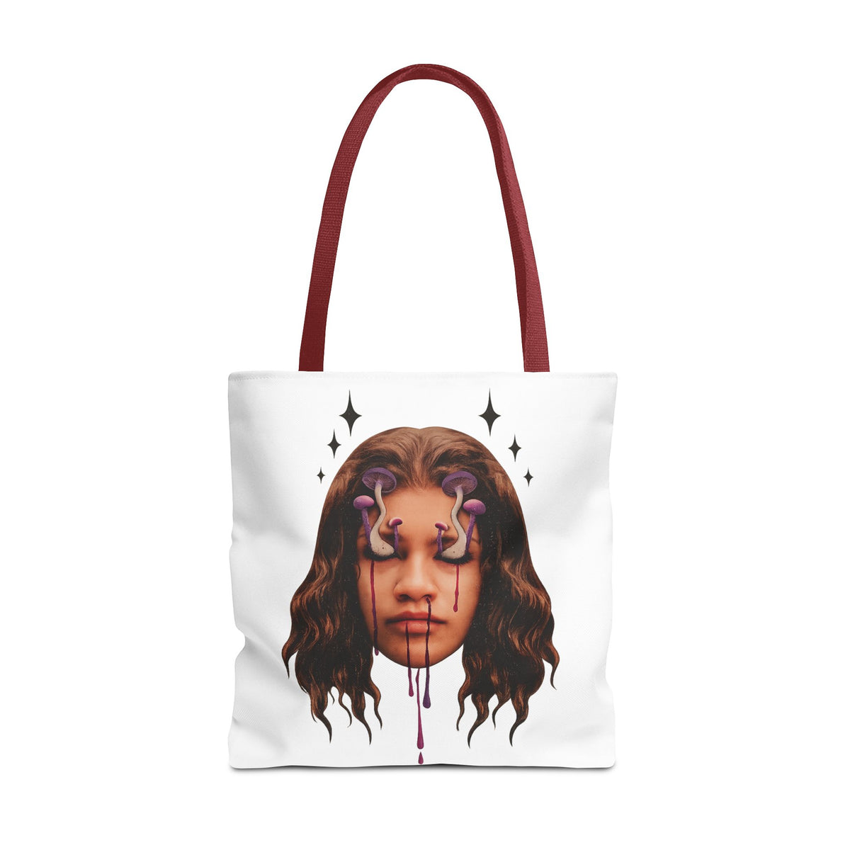 Mushroom awakeness Tote Bag | Surreal Gothic Art, Dripping Tears