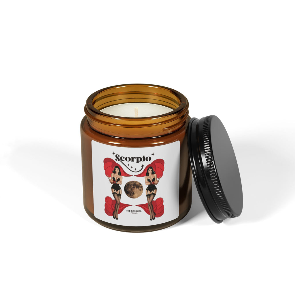 Scorpio Zodiac Pin Up Candle | Amber Jar Soy Candle