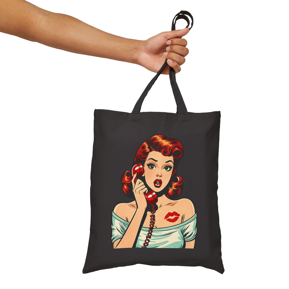 Retro Pinup Girl Tote Bag | Vintage Comic Pop Art Tote