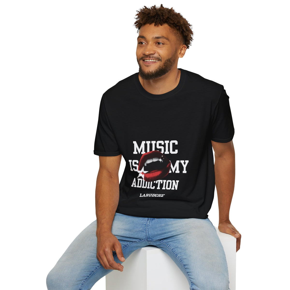 Music Is My Addiction T-Shirt | Lip Graphic Rock Tee