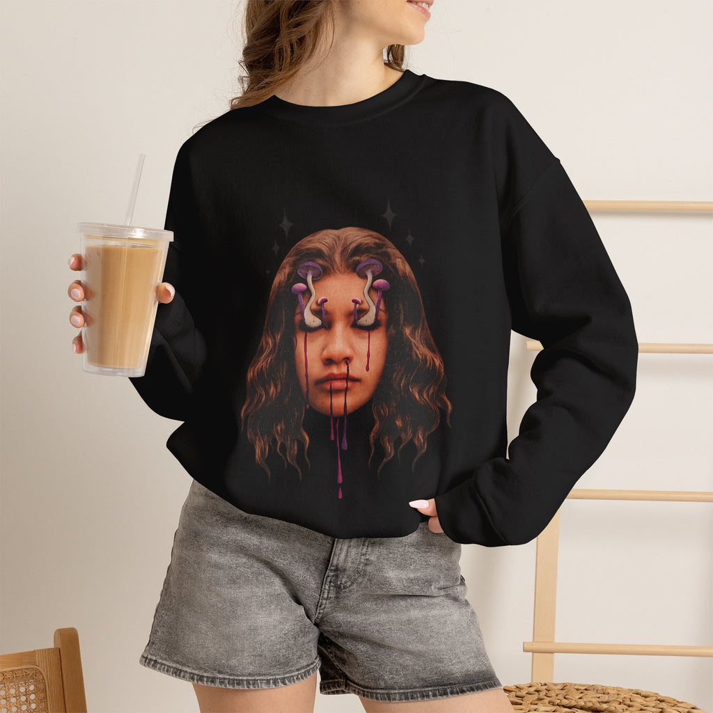 Mushroom Awakeness sweatshirt | Portrait Art, Mystic Tears