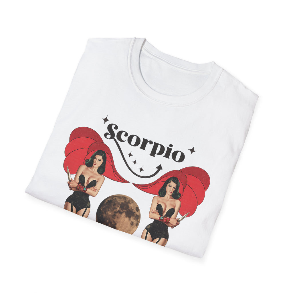 Scorpio Zodiac Pin Up T-Shirt | Astrological Sign, Moon Artwork