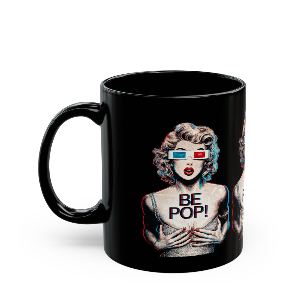 Be Pop Pinup Mug | Black Ceramic Coffee Cup