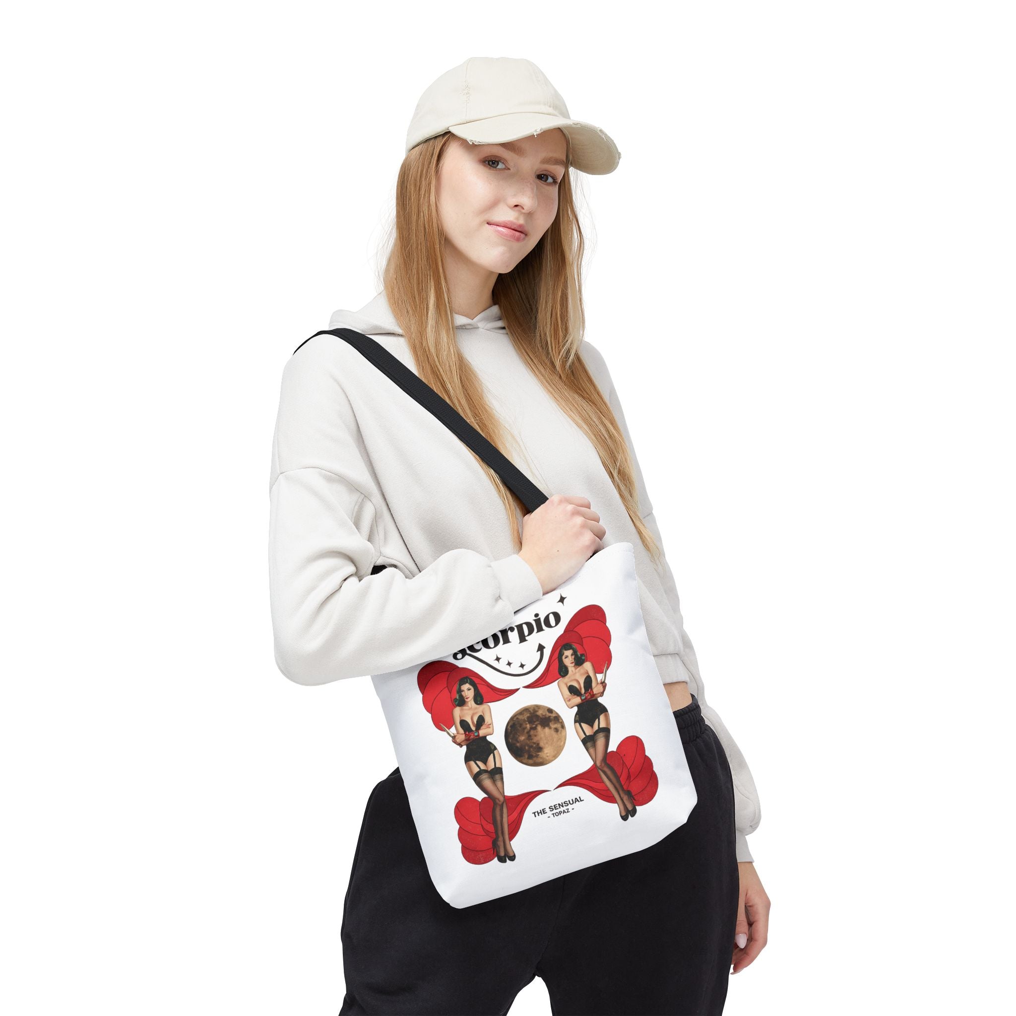 Scorpio Pinup Moon Tote Bag | Zodiac Astrology Illustration