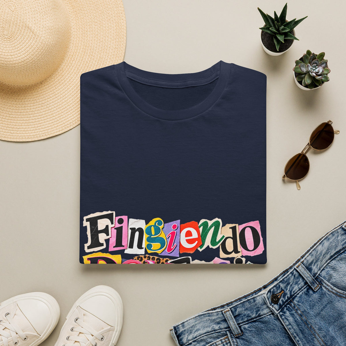 'Fingiendo Demencia' Colorful Ransom-Style Graphic Tee