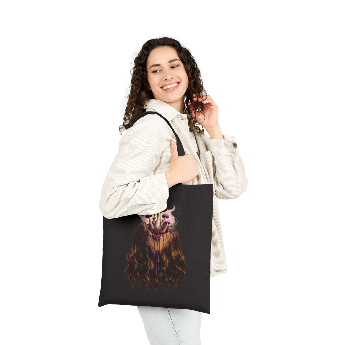 Mushroom Awakeness Tote Bag | Gothic Day of the Dead Motif