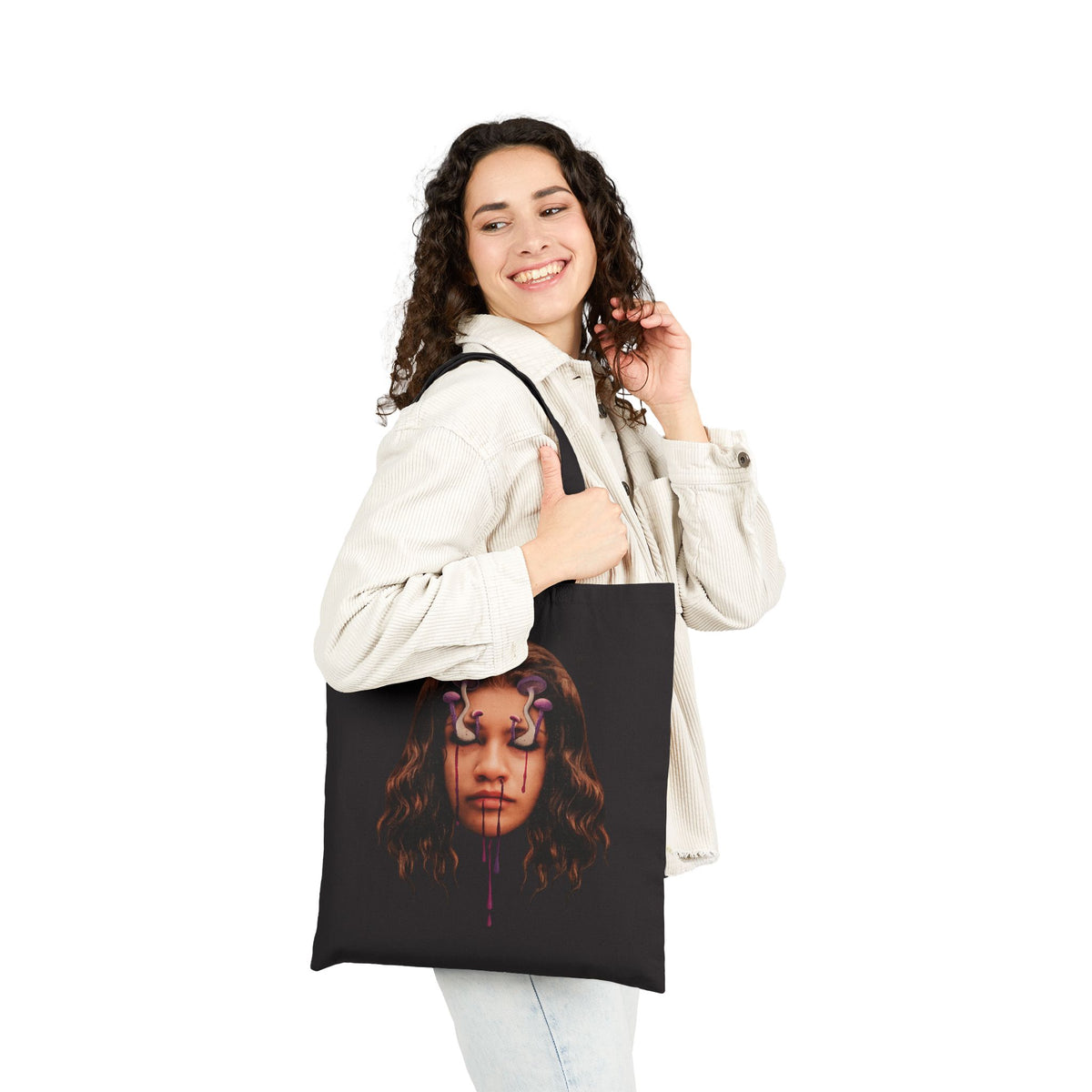 Mushroom Awakeness Tote Bag | Gothic Day of the Dead Motif