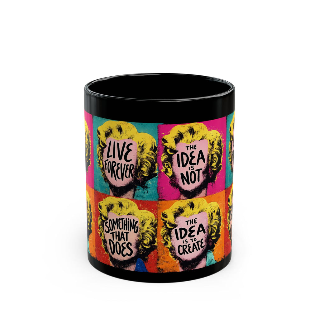 Pop Art Marilyn Quotes Mug | Black Ceramic Coffee Cup