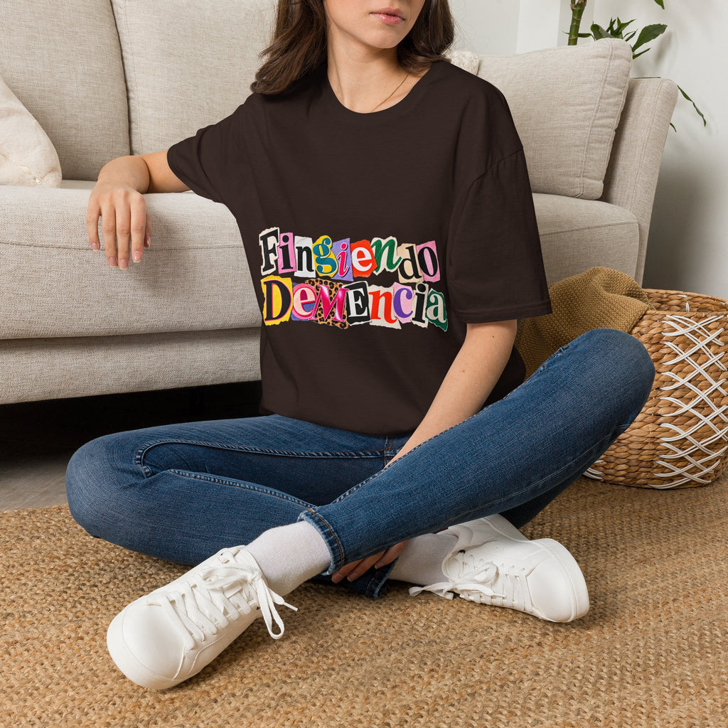 'Fingiendo Demencia' Colorful Ransom-Style Graphic Tee