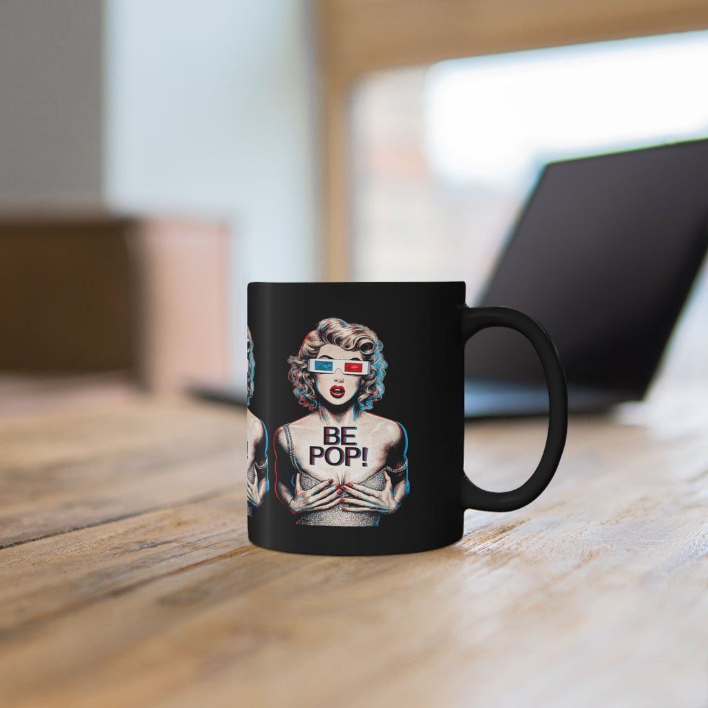Be Pop Pinup Mug | Black Ceramic Coffee Cup