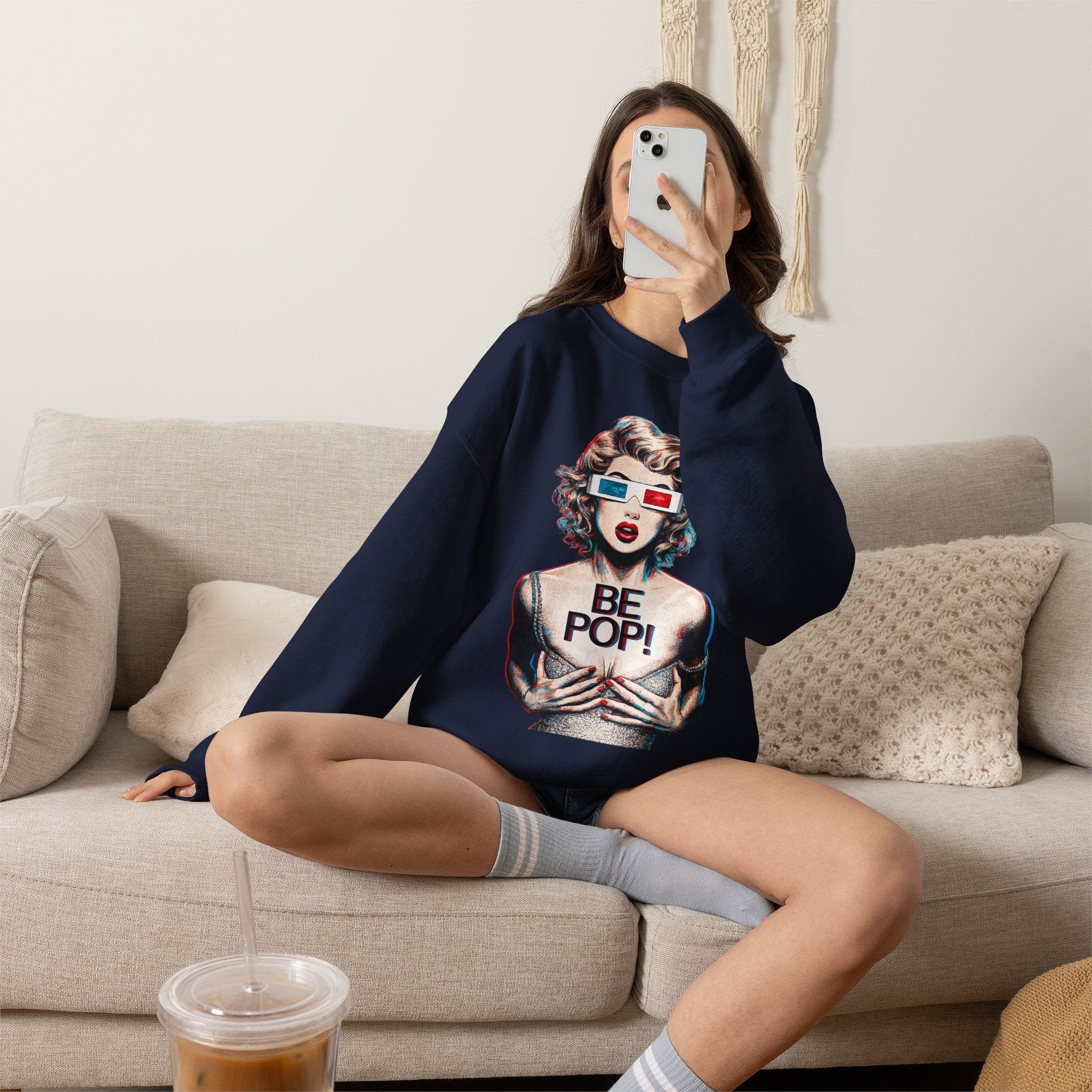 Pop Art BE POP! Sweatshirt | Vintage Pin-Up Graphic