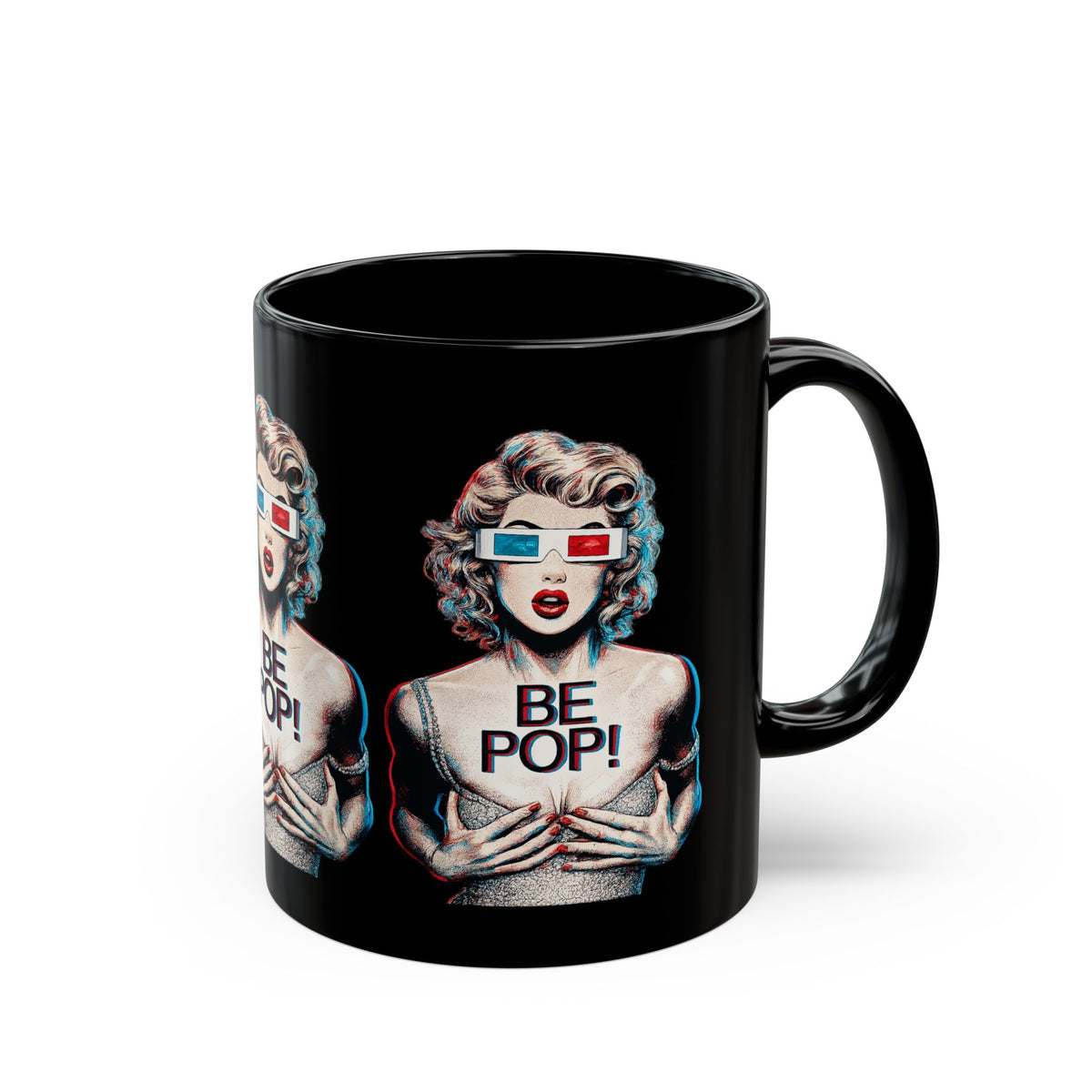 Be Pop Pinup Mug | Black Ceramic Coffee Cup
