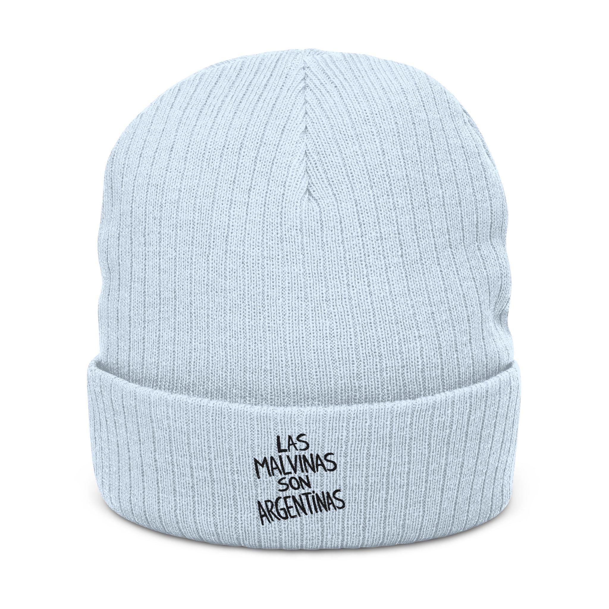 Las Malvinas Son Argentinas Beanie | Embroidered Ribbed Knit
