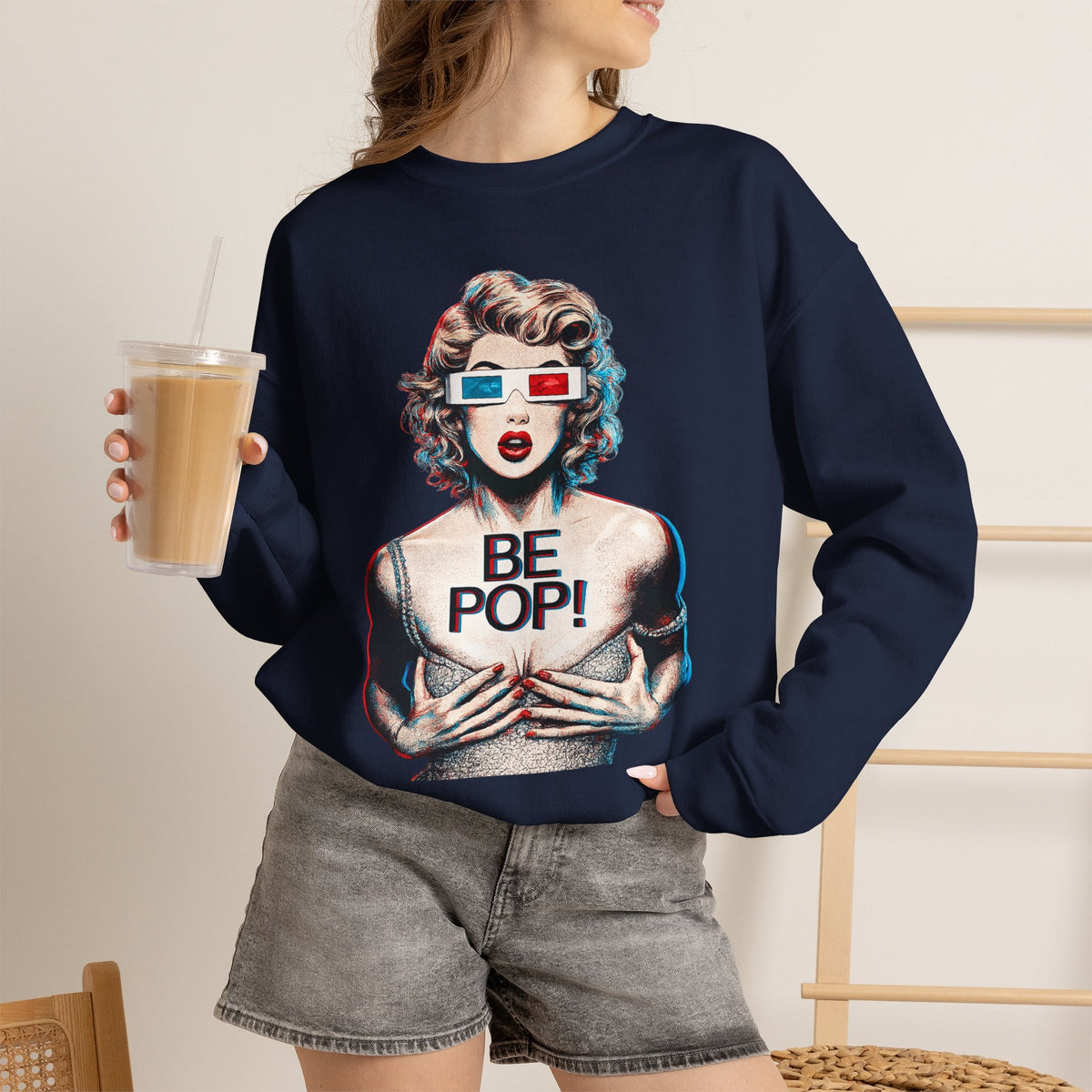 Pop Art BE POP! Sweatshirt | Vintage Pin-Up Graphic