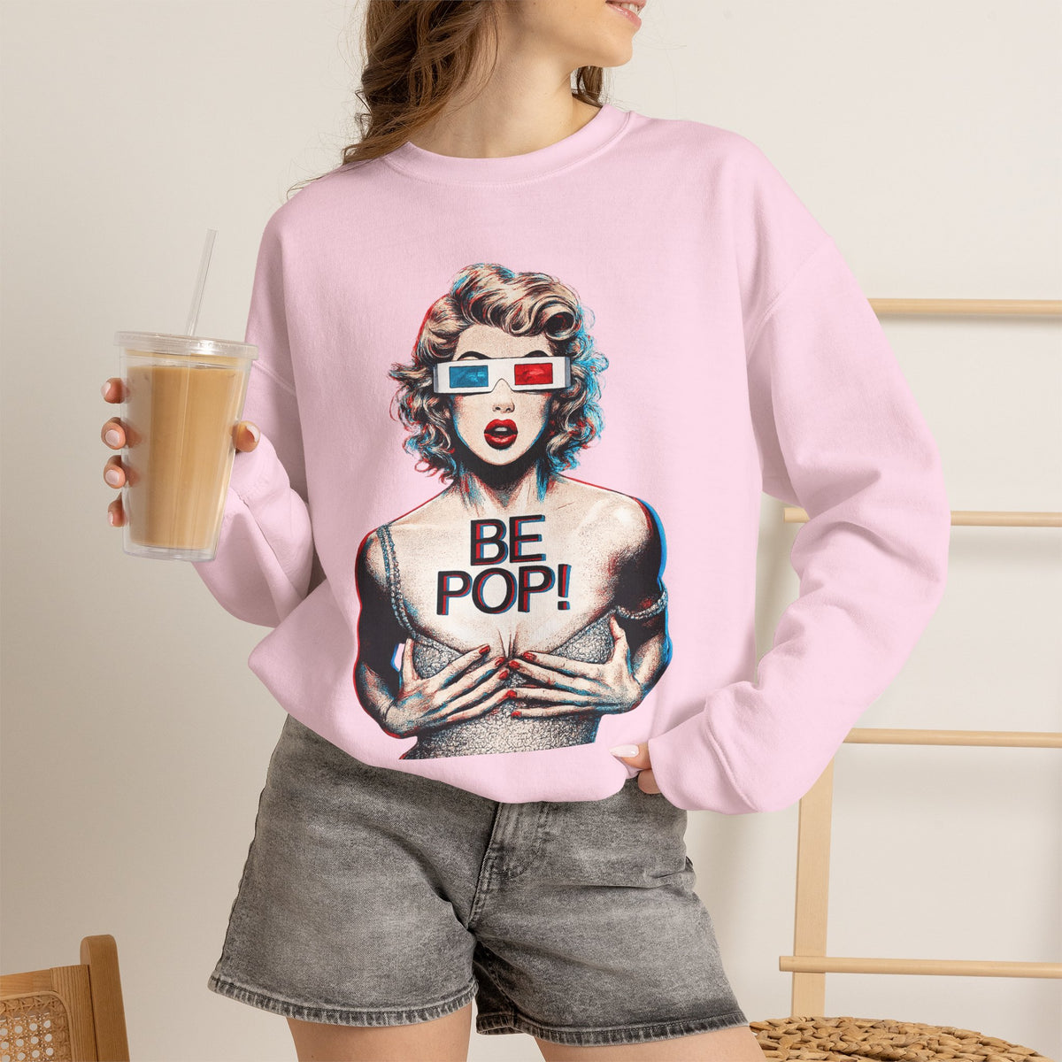 Pop Art BE POP! Sweatshirt | Vintage Pin-Up Graphic