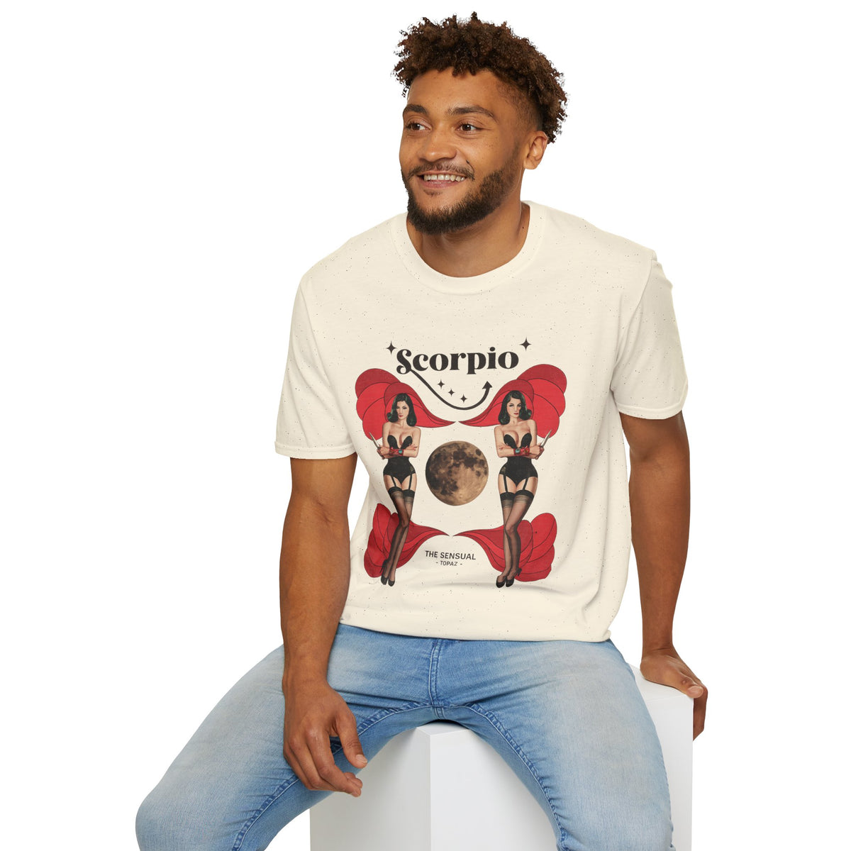 Scorpio Zodiac Pin Up T-Shirt | Astrological Sign, Moon Artwork