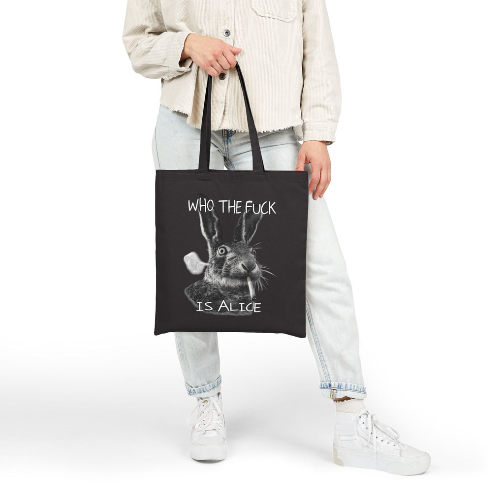 Who The Fuck Is Alice Tote Bag | Dark Humor Canvas Tote