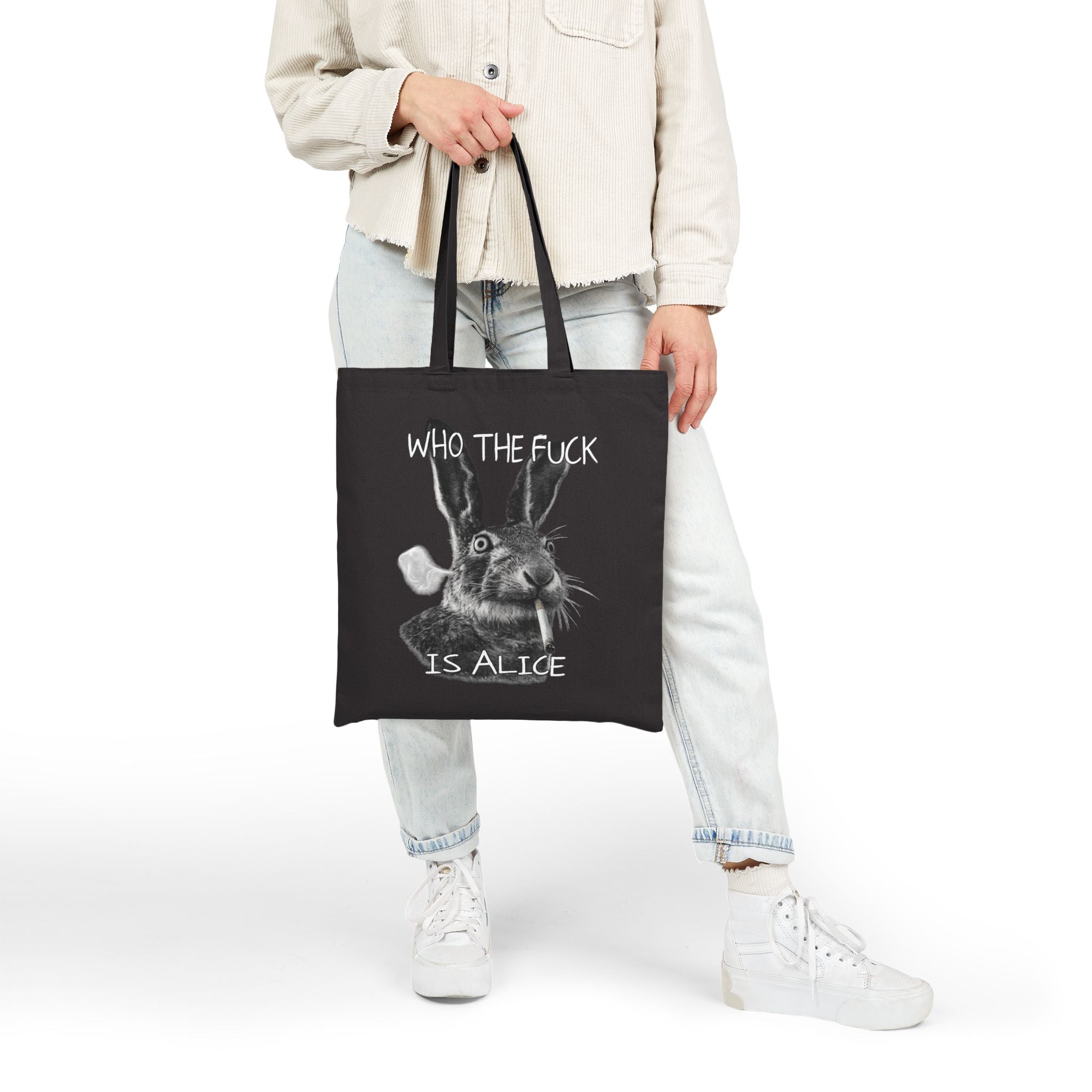Who The Fuck Is Alice Tote Bag | Dark Humor Canvas Tote